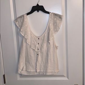 American Eagle White Cotton Blouse
